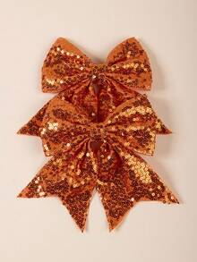 2/10个亮片丝带蝴蝶结发夹，闪亮啦啦队发夹，适合派对 - 彩色 - 查看 30