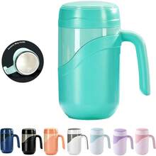 Ceramic Travel Mug 12oz 350ml Ceramic Liner Insulated Mug With Leak Proof Lid And Handle Perfect For Coffee Or Tea Suitable For Using At Home Office Or School Green - Green - View 1