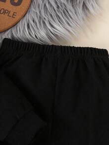 2pcs Young Boys Letter Embroidery Corduroy Patchwork Jacket And Solid Color Pants Set, Autumn/Winter - Dark Green - View 7