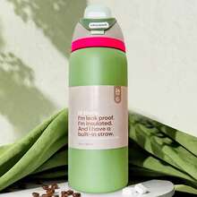 Owa Laa 32OZ Water Bottle,Exquisite Design,Multiple Color Options,Makes An Excellent Gift.It Keeps Drinks Hot Or Cold And Can Be Used For Various Beverages.Suitable For Use In Offices,Leisure Activities,Sports,Indoor And Outdoor Settings,Etc,Valentine's Day - 墨綠色 - 查看 1