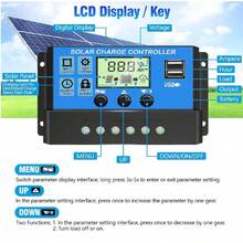 Controlador de Carga Solar PWM 12V 24V Panel USB doble Controlador de Carga Regulador Regulador Paremeter Pantalla LCD 60A - Azul - Ver 6