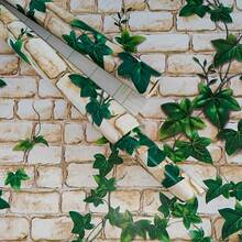 A Roll Of Self-Adhesive Vinyl Wallpaper With Vine Leaf And Brick Patterns, Easy To Install And Remove. It Is Suitable For Walls In Kitchens, Bedrooms And Bathrooms, And Ideal For Both Home And Commercial Decoration.