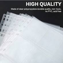 900 de buzunare pentru cărți de joc, față-verso, 9 buzunare transparente din plastic pentru cărți de joc, pentru Skylanders, cărți de baseball, mini fotografii, compatibile cu dosare cu inele 3/11, cadou excelent pentru Halloween sau Crăciun - transparent - Vizualizare 7