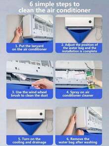 1 Stück einfarbige Klimaanlage Reinigungsabdeckung mit Wasserleitung für Schule, Büro, Haushalt, Reise, Tasche, Organizer, Lagerung