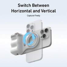 TELESIN Fun Shot Magnetic Phone Camera Grip + C03 Magnetic Selfie Light Bundle Kit Compatible With IPhone Magnetic & Android, Creator Kit For Selfies/Photography/Zoom Calls/Video White