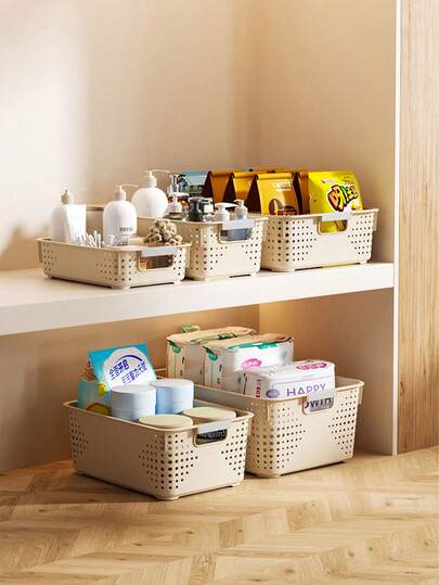 1/3 Adet Atıştırmalık ve Çeşitli Saklama Sepeti, Ev Tipi Plastik Saklama Sepeti, Mutfak Dolabı Saklama, Mavi Yatakhane Gardırobu, Giysi Sınıflandırma, Mavi, Birden Fazla Boyut Seçeneği