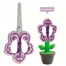 1把可爱花朵造型安全剪刀 - 右手款，非常适合办公和学习用品、DIY手工和桌面装饰，剪刀，花朵造型，立式，手工剪裁，可爱，卡通，文具，办公用品 - 彩色 - 查看 11