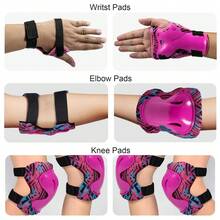 6 In 1 Kids Protective Gear Set, Include Knee Pads, Wrist Guards And Elbow Pads, Protective Gear Set For Skating Cycling Bike Scooter Inline Skating