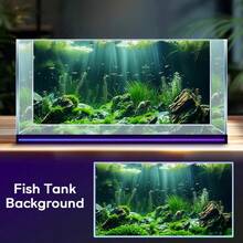 High Definition Aquarium Background Sticker, Realistic Underwater Landscape With Rocks And Plants, Suitable For Fish Tank, Reptile, Amphibious Terrarium, Available In Multiple Sizes, Creates Dreamlike Underwater Atmosphere, Photography Backdrop - Multicolor - View 3