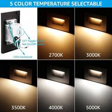 Step LightsLEONLITE 5CCT - Luces de paso LED de 120 V 3.5 W 150 lm 5%-100% regulables luces horizontales de escalera para interiores y exteriores ubicación húmeda CRI90+ y ETL 2700 K/3000 K/3500 K/5000 KStep Lights - Bronceaceitado - Ver 2