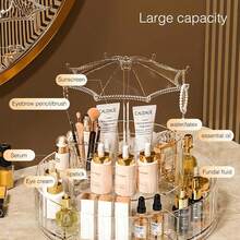 Makeup Organizer 360 Rotating Dresser - Innovative Storage Solution For Bathroom Cosmetics And Skincare - Organize, Display, And Protect Your Makeup Collection - 預設 - 查看 4