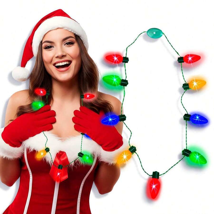 GRUPO CARNAVALLIA Collar De Serie Foquitos de Navidad Adorno Luces Navideñas - Multicolor - Ver 1