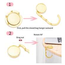 金屬圓形提包掛鉤，便攜式手提包掛鉤禮物，禮品，配飾，為青少年女孩，女大學生，新手和白領工人裝飾，學校用品老師禮物，返校季老師裝飾。