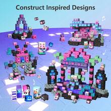 48/100/200/300 piezas Bloques de construcción magnéticos 0.78 pulgadas Mundo minero Ladrillo magnético Cosplay Anime Gótico Música Serie de chicas geniales Juguetes de cubo de construcción STEM Educación Sensorial 2026 Regalo de Navidad y Cumpleaños para niños de 3+ años Niño Niña - Multicolor - Ver 3