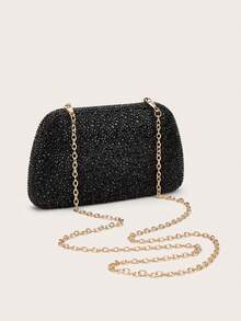 闪耀迷人、优雅精致的镶钻盒形手提包，魅力十足，适合派对女孩、女士、女性，是派对、婚礼、舞会、盛大宴会等场合的完美之选，也是送给女性的最佳礼物，更是婚礼派对的理想之选。 - 黑色 - 查看 5