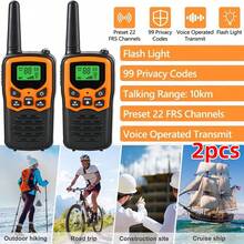 2pcs Mini Walkie Talkie For Outdoors PMR FRS Long Range Portable Family Two Radio With LED Flashlight VOX - Negro - Ver 6