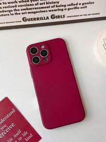 Burgundy 2mm Thickened Smooth Silk Liquid Silicone Case, Slim Soft Microfiber Lined Shockproof Phone Case Compatible With APPLE 16/15/14/13 Pro Max X XR,Galaxy S25/S24/S23 Ultra Plus Hua Wei, Xiao Mi, Redmi Note, OPPO, Vivo, Honor Waterproof Anti-Fall Scratch Resistant