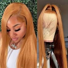#27 Honey Blonde Wig Human Hair Glueless 34 Inch 250% Density Straight Glueless Wigs Human Hair Pre Plucked 13x6 HD Lace Frontal Wigs Human Hair - S27 - 查看 2