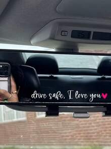 1/3Pcs Rearview Mirror Stickers|Affectionate & Friendly Reminder Waterproof Decals – Universal Fit For Car Interior Mirror Decor, Durable Plastic Stickers With Caring Message For Vehicle & Personalized Accessory Gift (Warm Emotional Appeal & Weather-Resistant Design) - Multicolor - View 5