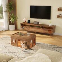 Television Stands & Entertainment Centers - Walnut + MDF + LED+Glass+180cm - View 8