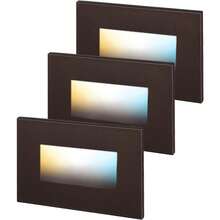 Step LightsLEONLITE 5CCT - Luces de paso LED de 120 V 3.5 W 150 lm 5%-100% regulables luces horizontales de escalera para interiores y exteriores ubicación húmeda CRI90+ y ETL 2700 K/3000 K/3500 K/5000 KStep Lights - Bronceaceitado - Ver 1