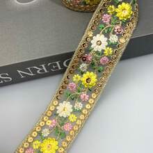 1/5 Yard Vintage Embroidered Lace Trim, Bohemian Style Lace Edging With Delicate Floral And Geometric Patterns, Suitable For Sewing, Bags, Home Decor - Durable Lace Trim For Crafting And Decorating Christmas Gifts, Frames, DIY Princess Canopy - Multicolor - View 13