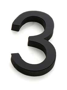 OUTANA 1片黑色现代亚克力自粘可移除镜面墙贴，带门牌号码，防潮易清洁，无需电源。适用于客厅、浴室、家庭办公室、墙面、商店、酒店和办公空间。可装饰花园围栏、邮箱、门牌号码、储物柜和序列号标识。可用作3D艺术贴纸、门牌号码、花园装饰和门牌。