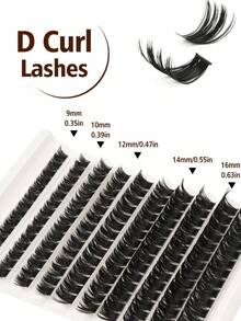 140pcs 160D Waterproof Mink Eyelash Clusters, D-Curl Thick And Fluffy Individual Lashes, Naturally Styled In A European And American Fashion, Handmade Mink Eyelash Clusters, Suitable For Halloween Stage Makeup, Festive Makeup, Christmas Makeup, Essential For Beginners, And Also The Best Choice For Gifts. - D - 查看 4