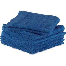 Basic Terry Solid Windowpane Dishcloth Set, 12x12, Red, 6 Piece, 2025 - Blue - View 2
