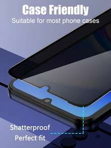 3pcs Privacy Screen Protector Film, Anti-Scratch, Waterproof, Anti-Fingerprint, Applicable For Samsung Galaxy S20 FE/S21 FE/A02/A02S/A03/A23/A24/A25/A31/A72/S24 FE/A06/A17/A07 Series - Black - View 3