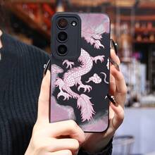 Funda de teléfono Pink Dragon adecuada para  Galaxy S25 Ultra/S24 PLUS/S23+/S22/S21 Series, a prueba de golpes y antideslizante, ligera, diseño de nueva  de moda, funda protectora suave de TPU de alta calidad, funda de uso diario, cubierta protectora ligera, cubierta protectora de moda, diseño impreso en UV, material duradero, funda a prueba de golpes, para usuarios de , entusiastas de la moda - Colores mixtos - Ver 8