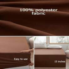 Bedding - Sábana bajera ajustable tamaño King tamaño king tamaño King tamaño profundo se adapta a sábana de colchón de 15 pulgadas suave y microfibra de fácil cuidado color café - Marrn - Ver 3