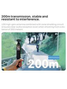 Godox Micrófono inalámbrico de solapa Cube OP3 RX para grabación de vídeo de entrevistas y transmisiones en directo con DJI Pocket3. Batería de larga duración, audio nítido. Color negro.