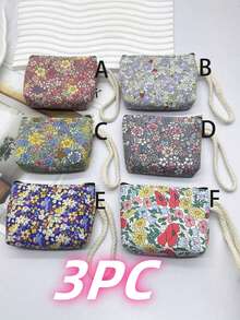 6pcs/Set Fashion Mini Corduroy Coin Purses With Keychain - Casual & Stylish, Suitable For Storing Keys, Cables, Coins And Rings - Easy To Clean And Washable - Multiple Colors Available, Perfect Gift For Friends, Great Value. Can Also Be Used As Cable Organizer, Minimalist Mini Bag, Sanitary Pad Pouch, Makeup Bag, Holiday/Winter Cosmetic Storage, Back To School Supplies, Etc.