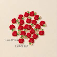 20 pezzi Accessori pendenti per gioielli in lega di zinco a forma di mela rossa di moda, per fai da te