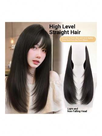 1pc V-Shaped Volumizing Hair Topper, High Density, Lightweight, Seamless Hair Extensions For Women, Claw Clips, Hair Claws, Hair Slide, Hair Barrettes