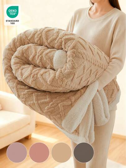 1 pieza Manta con borde de tafetán - La primera opción para la decoración de la habitación, manta de felpa lisa, súper suave, ligera, acogedora y cálida, manta para el invierno, suave y fácil de cuidar, artículo esencial para el hogar, manta de felpa simple, textil para el hogar, disponible en múltiples colores y tamaños, manta multiusos para sofá, dormitorio