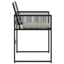 vidaXL 4 Stück Gartenstühle Mit Kissen, Schwarz Poly Rattan - Black - View 6