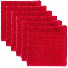 Basic Terry Solid Windowpane Dishcloth Set, 12x12, Red, 6 Piece, 2025 - Red - View 5