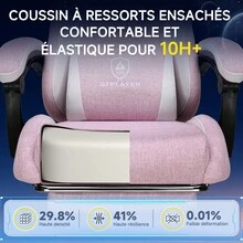GTPLAYER Chaise gaming ergonomique avec soutien lombaire - Siège PC à large assise - Charge max : 150 kg - Rose bonbon - Voir 9
