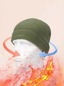 1PC Winter Women Men Polar Fleece Warm Beanie Hat Cap Outdoor Soft Comfortable Windproof Hat Thick Ski Cycling Cap Suitable For Unisex