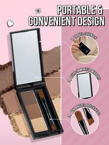 MISSLYN哑光眉粉盘，3色，眼妆，眉毛填充，持久显色，增强并勾勒眉形，填充并塑造眉型，内含小刷子，带镜子，方便携带。 - #2 Mocha Muse - 查看 4