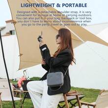 XXCV OM 6 Case Portable Small Leather PU Case For  Osmo Mobile 6 Gimbal Stabilizer And Accessories Protective Hard Travel Carry Bag With Shoulder Strap - xám - Xem 5