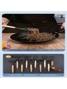 1 pieza Utensilio de cocina de silicona, batidor de pasteles, asistente de cocción de pasteles, herramienta de cocina, accesorio de cocina, utensilios antiadherentes, menaje de cocina moderno y lavable, ideal para pastelerías, cafeterías, esencial doméstico, conveniente, rápido, sin esfuerzo, eficiente - Negro - Ver 5