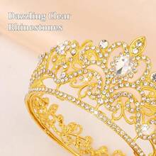 CIEHER Gold Mini Crown Princess Tiara Birthday Wedding Cake Decoration{Inchcolor_nameinch:InchGoldinch} - Gold - View 4