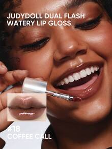 JUDYDOLL 冰水润唇彩-第二代闪亮镜面唇彩，保湿滋养精华，持久显色 - 18 COFFEE CALL - 查看 2