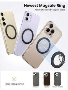 4 piezas de anillos magnéticos resistentes - Compatibles con anillos MagSticker - Anillos magnéticos compatibles con carcasas de cargador inalámbrico MagMagnetic para Apple 17 16 15 14 Pro Max, Galaxy, accesorios Android - Multicolor - Ver 6