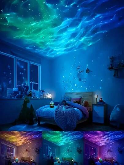 1pc Remote Controlled Water Ripple Projection Light, Reflection LED Magic Ball Night USB Powered, Indoor Glow In The Dark Home Theater Ceiling ation, Bedroom Holiday Wand ations, Birthday view 8
