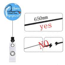 1pc ABS Full Flat Epoxy Resin Nurse Cap, Stethoscope, Tape Retractable Badge Reel, Doctor/Nurse ID Badge Holder - Multicolor - View 6