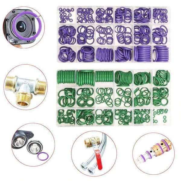 270pcs 18 Sizes Rubber Air Conditioning O Rings Universal Car Auto Repair Tools Refrigerant Ring Sets With Plastic Box Kit Set